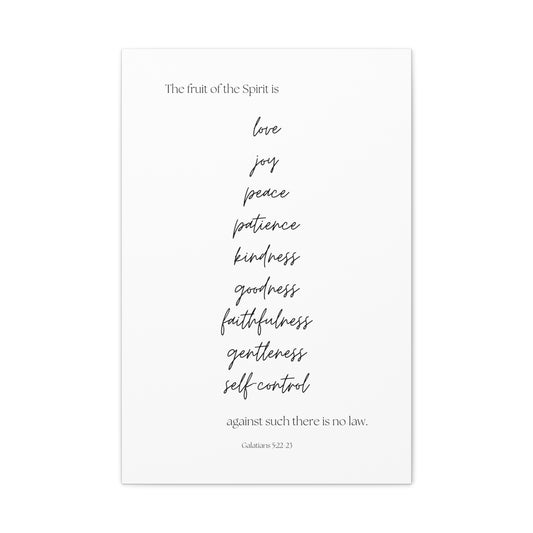 "The fruit of the Spirit is...", Galatians 5:22-23, Canvas print