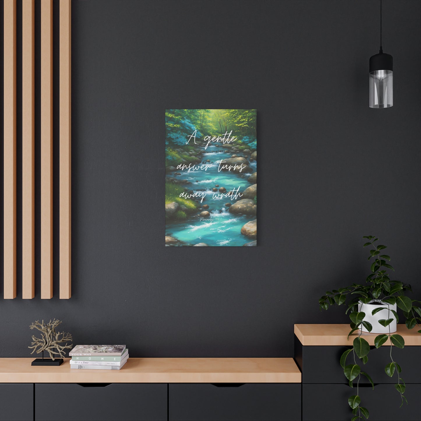 "A gentle answer turns away wrath", Proverbs 15:1, Oil on Canvas Print