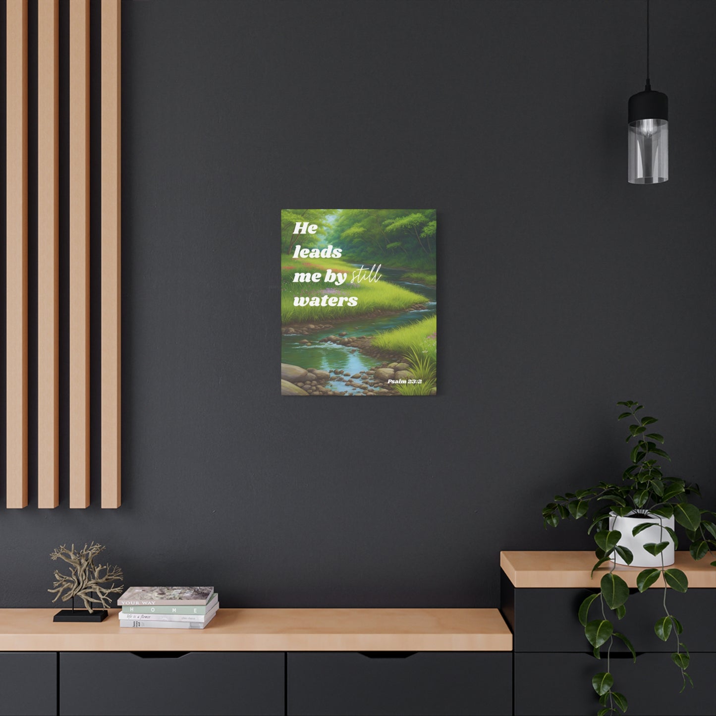 "He leads me by still waters", Psalm 23:2, Oil on Canvas Print