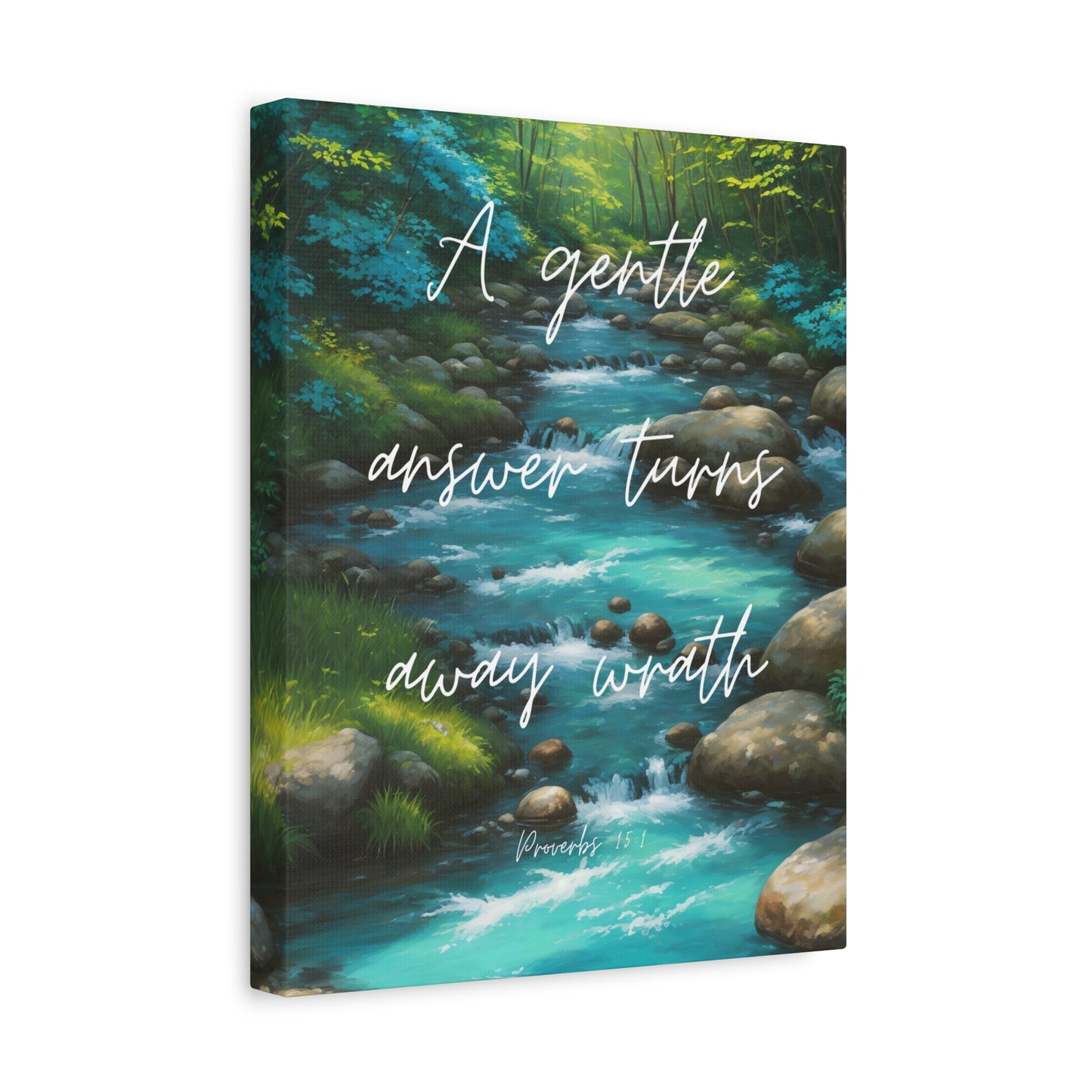 "A gentle answer turns away wrath", Proverbs 15:1, Oil on Canvas Print