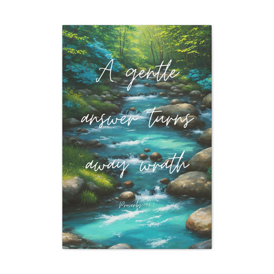 "A gentle answer turns away wrath", Proverbs 15:1, Oil on Canvas Print