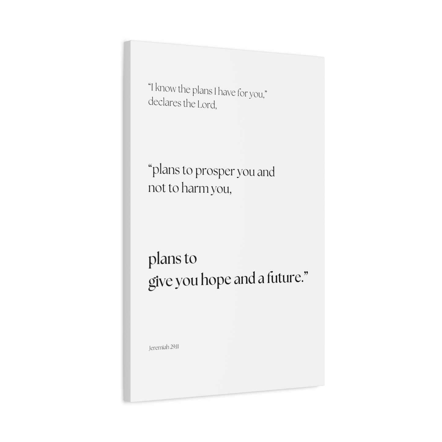 "I know the plans I have for you", Jeremiah 29:11, Canvas Print