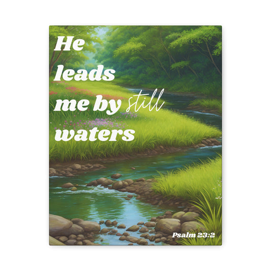 "He leads me by still waters", Psalm 23:2, Oil on Canvas Print
