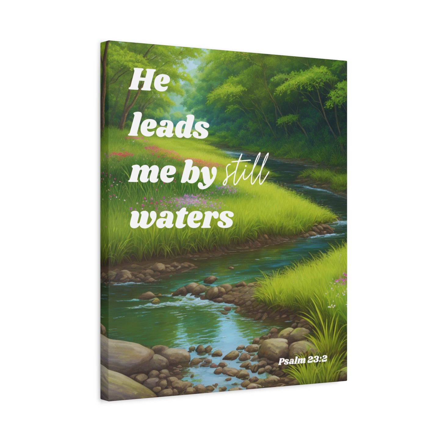 "He leads me by still waters", Psalm 23:2, Oil on Canvas Print