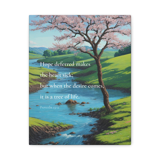 "Hope deferred makes the heart sick", Proverbs 13:12, Oil on Canvas Print