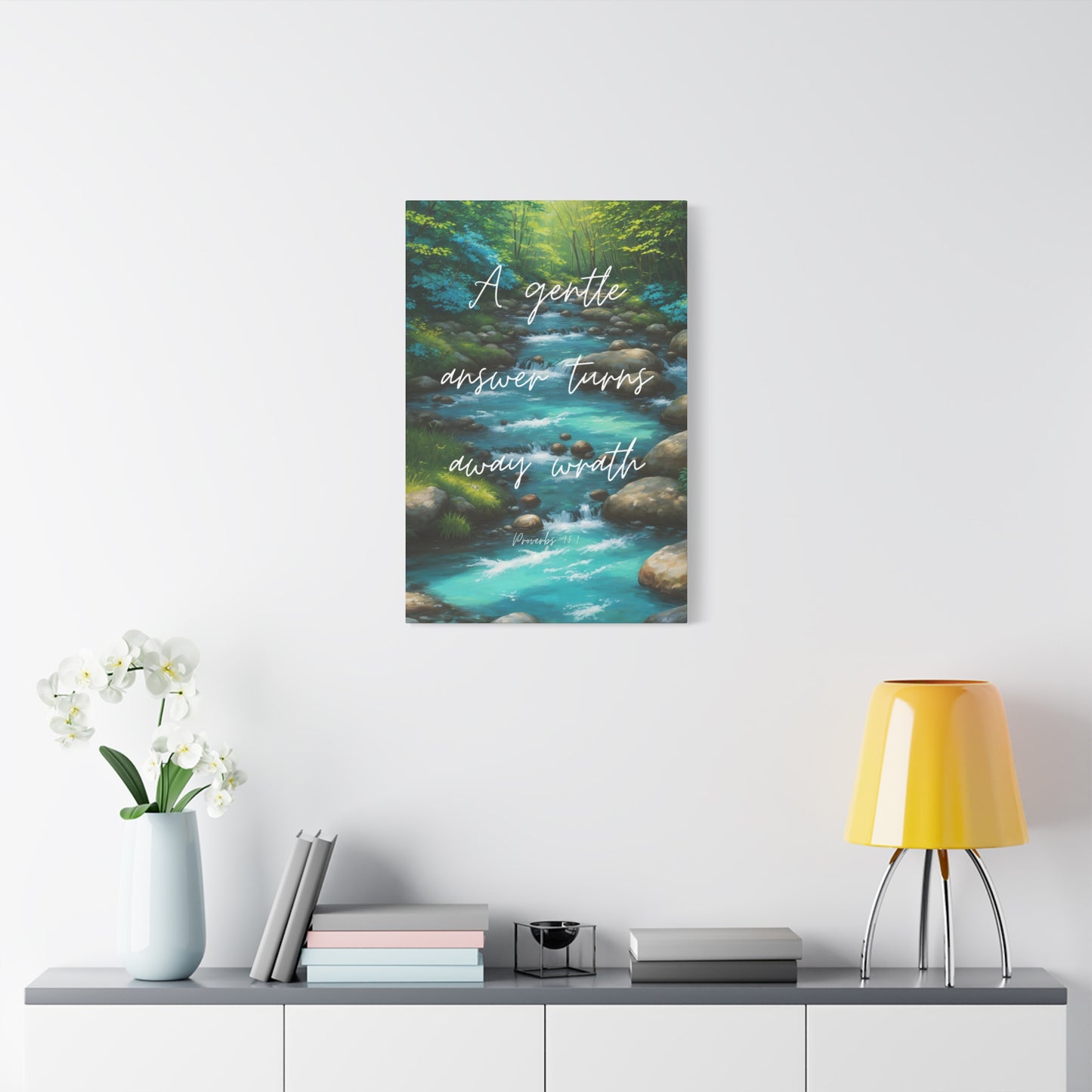 "A gentle answer turns away wrath", Proverbs 15:1, Oil on Canvas Print