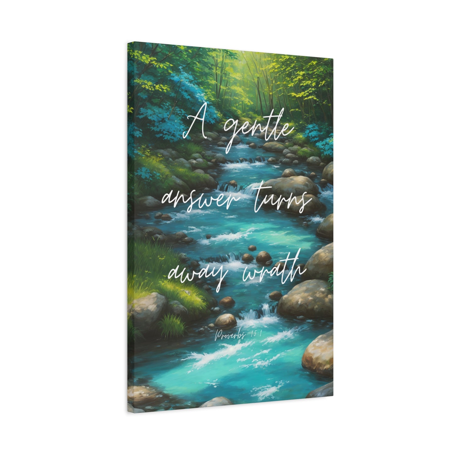 "A gentle answer turns away wrath", Proverbs 15:1, Oil on Canvas Print