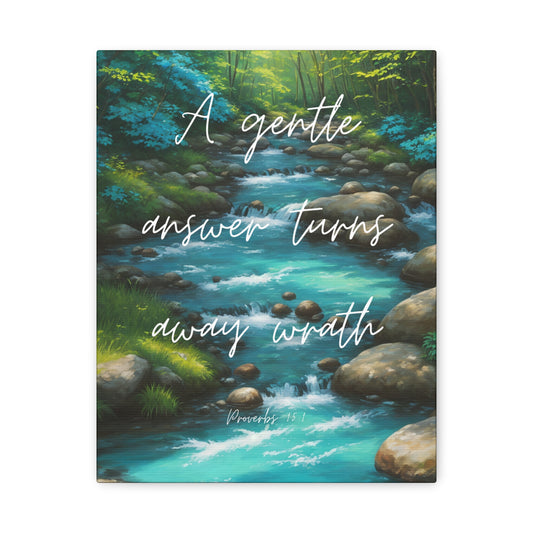 "A gentle answer turns away wrath", Proverbs 15:1, Oil on Canvas Print