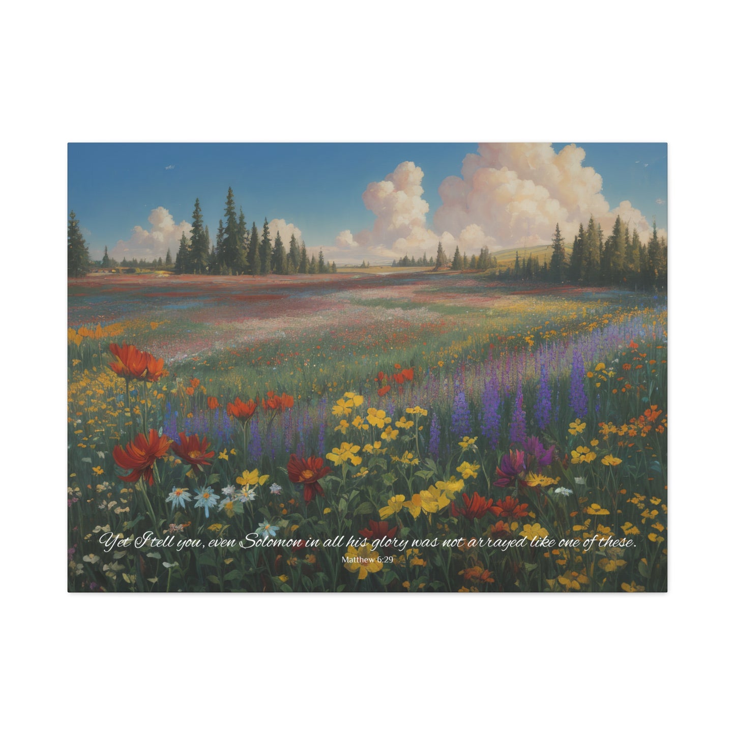 "Even Solomon was not arrayed like these", Matthew 6:29, Oil on Canvas Print