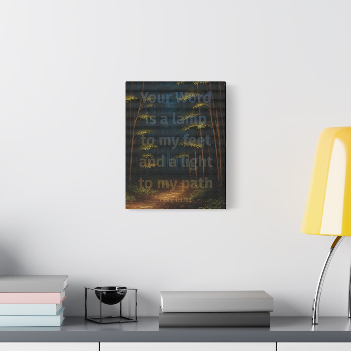 "Your word is a lamp to my feet and a light to my path", Psalm 119:105, Oil on Canvas Print