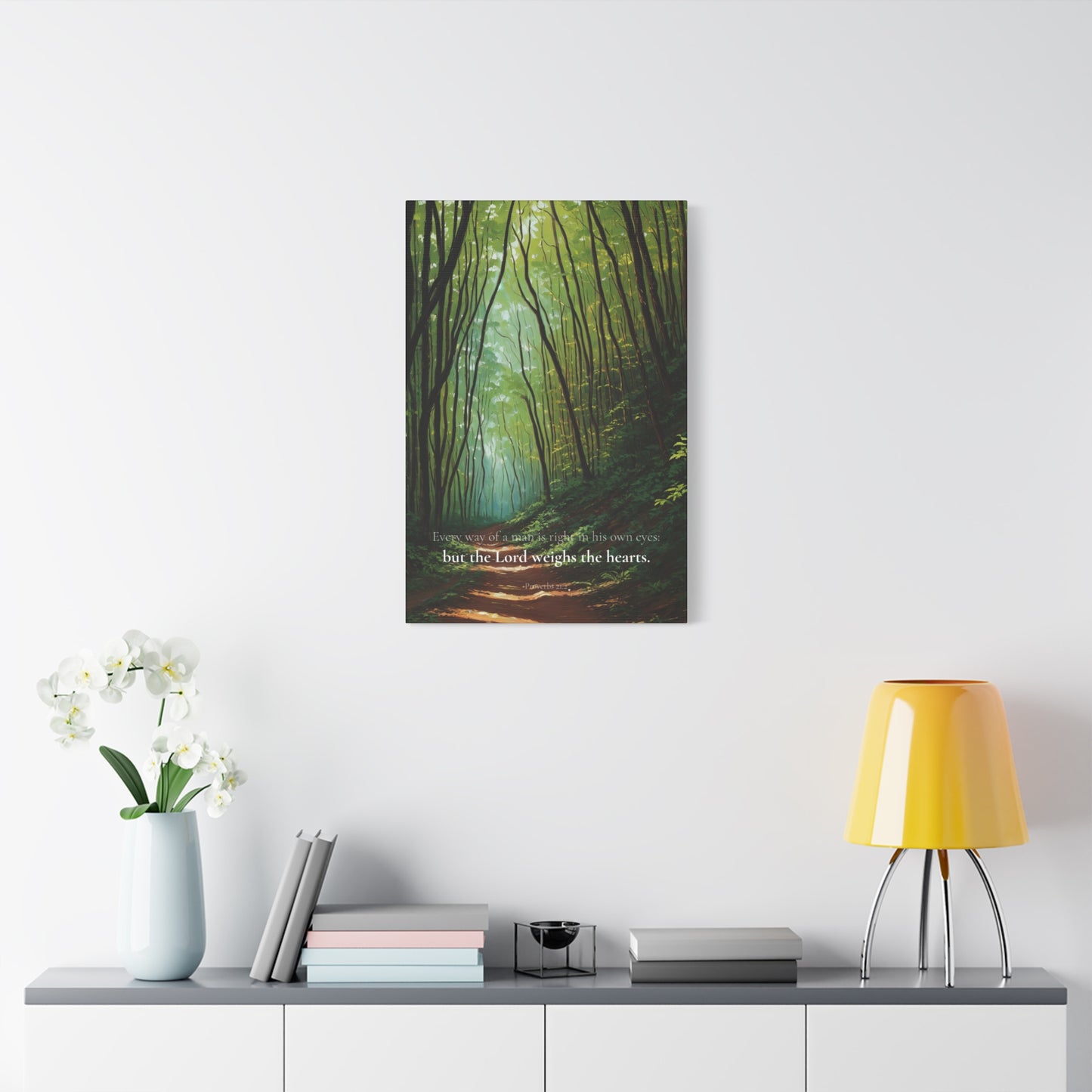 "The Lord weighs the hearts", Proverbs 21:2, Oil on Canvas Print