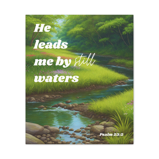 "He leads me by still waters", Psalm 23:2, Oil on Canvas Print