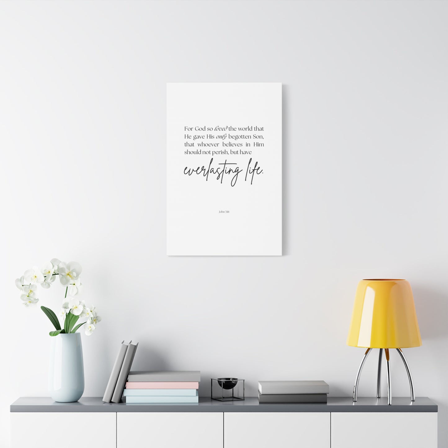 "For God so loved the world", John 3:16, Canvas Print