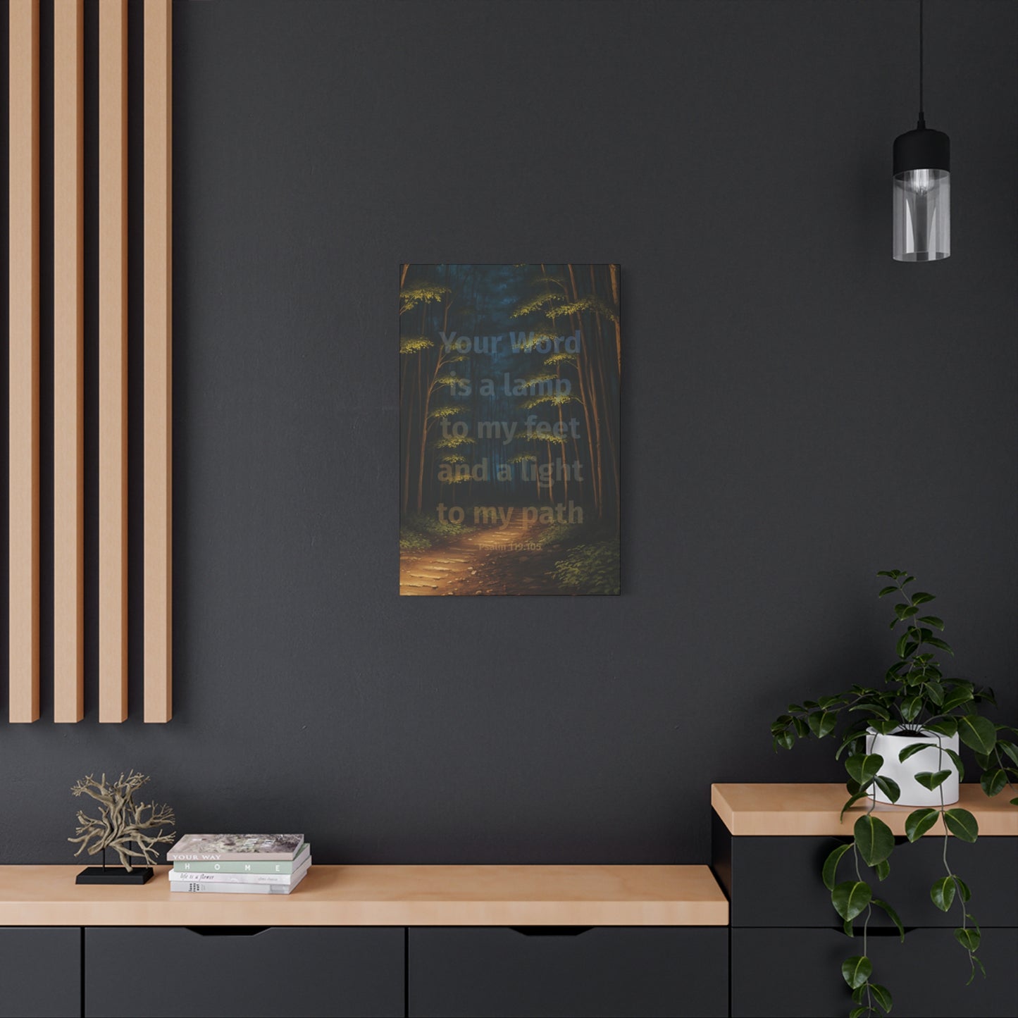 "Your word is a lamp to my feet and a light to my path", Psalm 119:105, Oil on Canvas Print