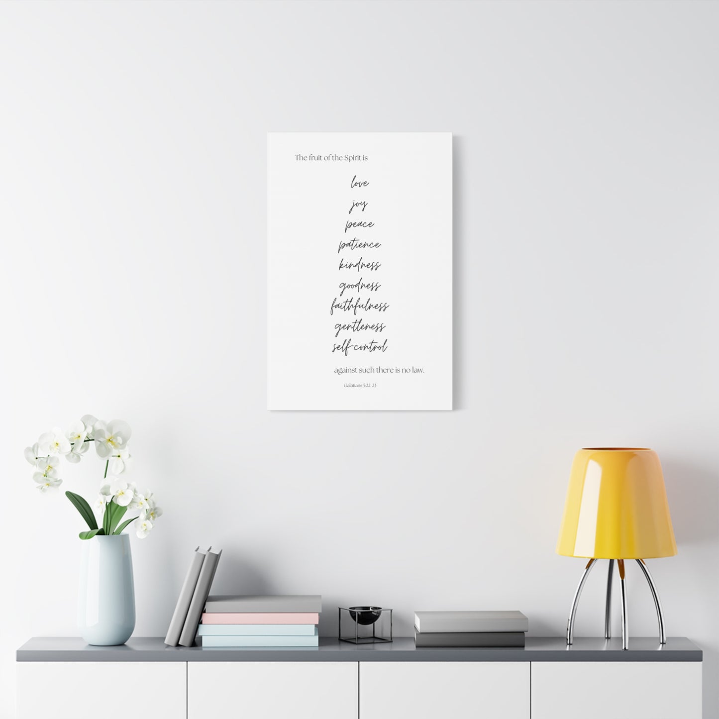 "The fruit of the Spirit is...", Galatians 5:22-23, Canvas print