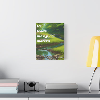 "He leads me by still waters", Psalm 23:2, Oil on Canvas Print