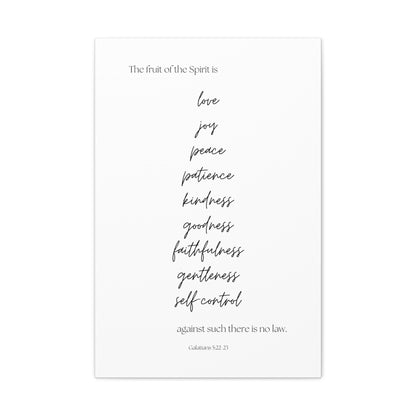 "The fruit of the Spirit is...", Galatians 5:22-23, Canvas print