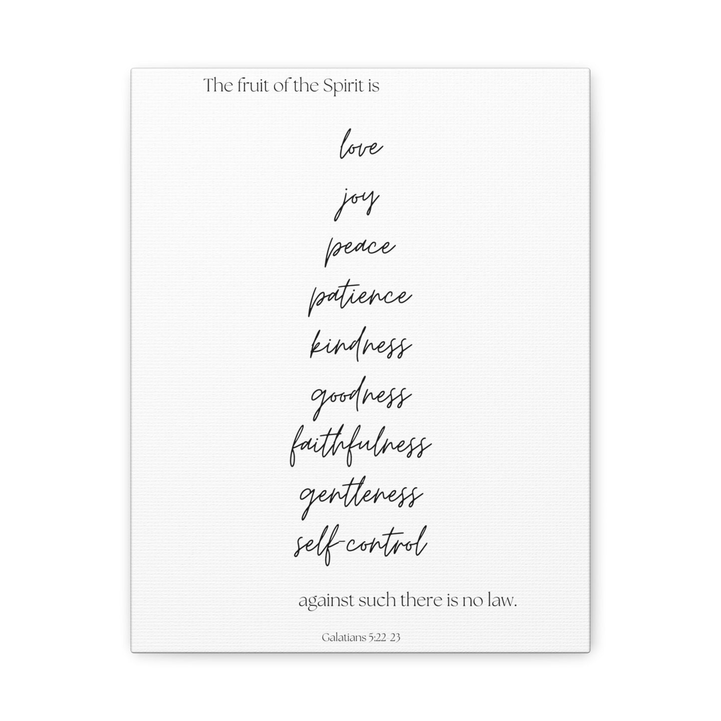 "The fruit of the Spirit is...", Galatians 5:22-23, Canvas print
