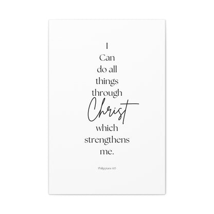"I can do all things through Christ", Philippians 4:13, Canvas Print