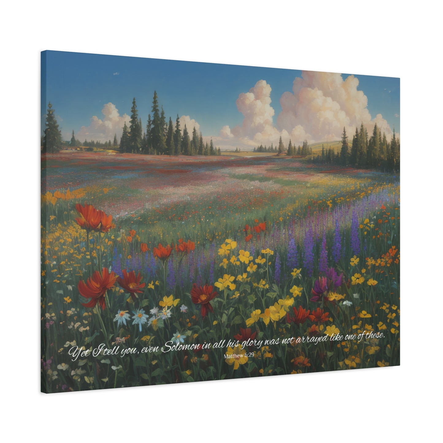"Even Solomon was not arrayed like these", Matthew 6:29, Oil on Canvas Print