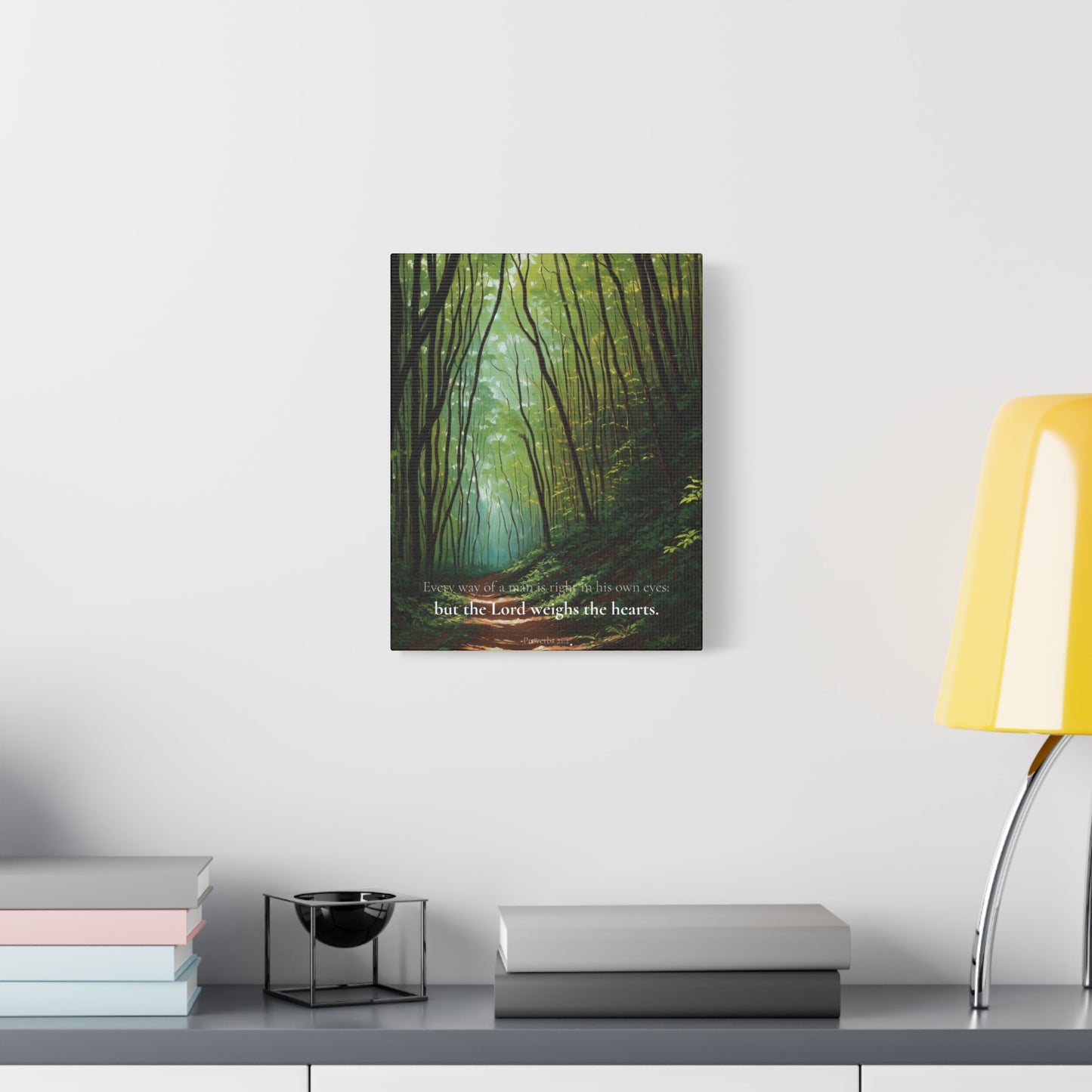 "The Lord weighs the hearts", Proverbs 21:2, Oil on Canvas Print
