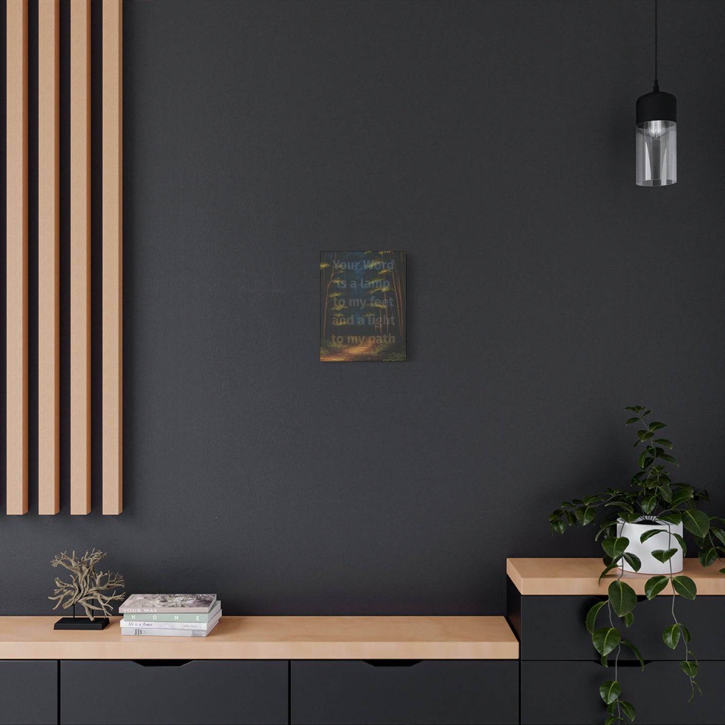 "Your word is a lamp to my feet and a light to my path", Psalm 119:105, Oil on Canvas Print