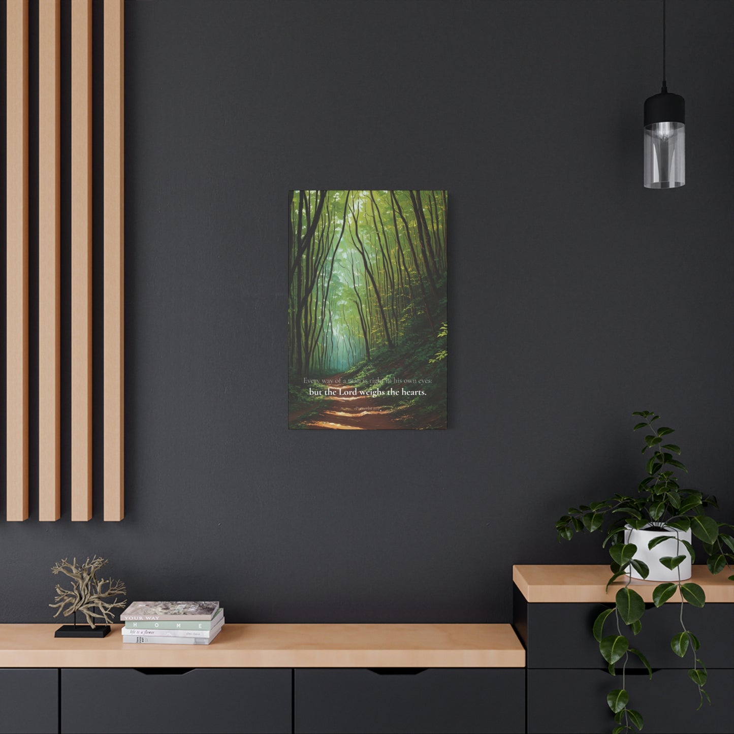 "The Lord weighs the hearts", Proverbs 21:2, Oil on Canvas Print