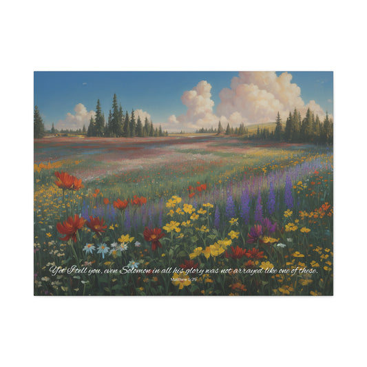 "Even Solomon was not arrayed like these", Matthew 6:29, Oil on Canvas Print
