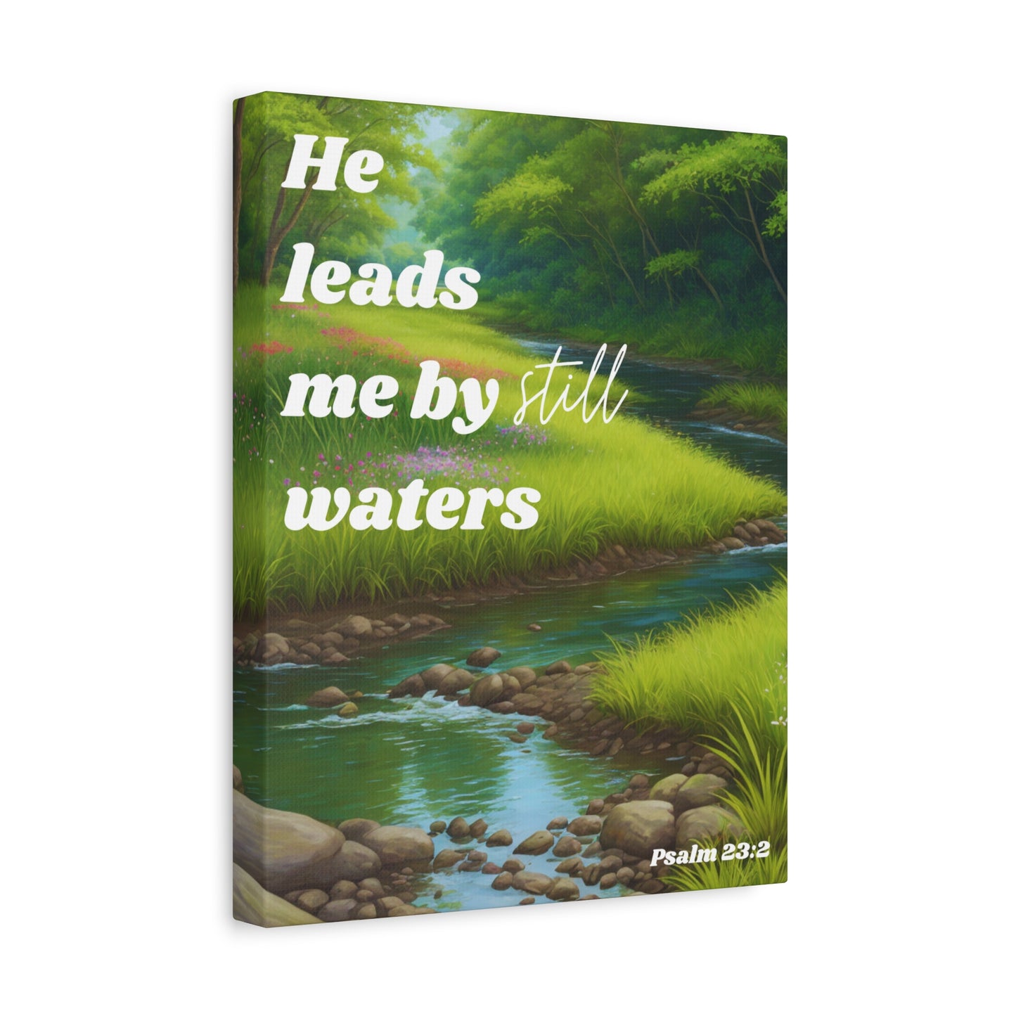 "He leads me by still waters", Psalm 23:2, Oil on Canvas Print