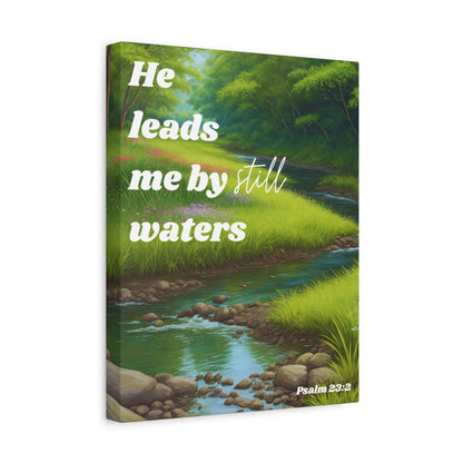 "He leads me by still waters", Psalm 23:2, Oil on Canvas Print
