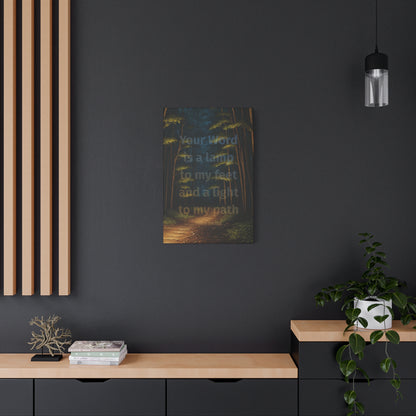 "Your word is a lamp to my feet and a light to my path", Psalm 119:105, Oil on Canvas Print