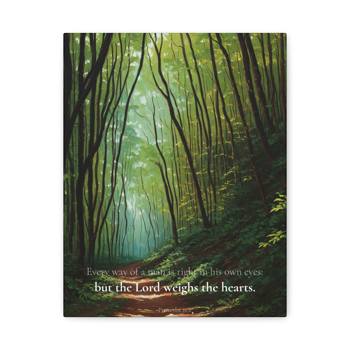 "The Lord weighs the hearts", Proverbs 21:2, Oil on Canvas Print